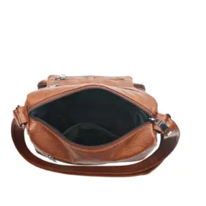 ⁦Heart Decor Crossbody Bag, Vintage Multi Pockets Shoulder Bag, Women's Artificial Leather Purse⁩ - الصورة ⁦5⁩