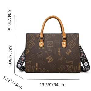 ⁦Vintage Alphabet Pattern Large Capacity Fashion Tote Bag⁩ - الصورة ⁦4⁩