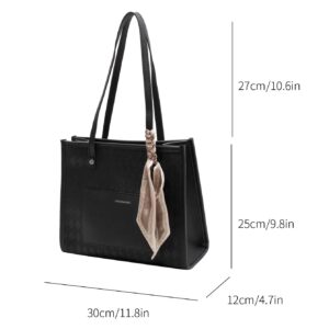 ⁦Twilly Scarf Decor Shoulder Tote Bag⁩ - الصورة ⁦4⁩