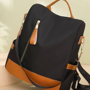 ⁦Waterproof - Anti Theft Colorblock Zip Front Backpack for Women⁩ - الصورة ⁦4⁩