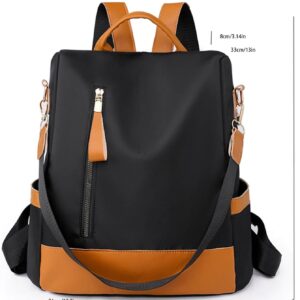⁦Waterproof - Anti Theft Colorblock Zip Front Backpack for Women⁩ - الصورة ⁦8⁩