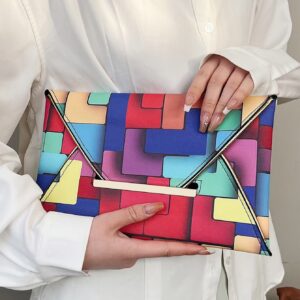 ⁦Geometric Pattern Flap Clutch Bag⁩ - الصورة ⁦2⁩
