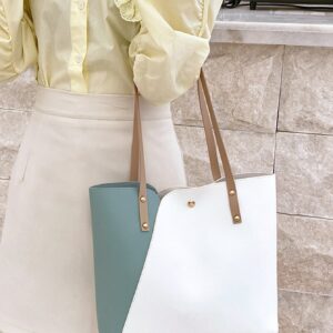 ⁦New Fashion Color Block Handbag - Shoulder Bag - Tote Bag For Women - Shopping Bag⁩ - الصورة ⁦8⁩