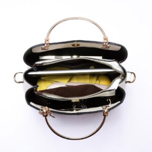 ⁦Color Block Satchel Bag, Trendy Metal Tassel Decor Crossbody Bag⁩ - الصورة ⁦4⁩