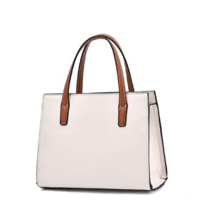 ⁦Color Block Square Hand Bag, Women's Striped Shoulder Tote Bag⁩ - الصورة ⁦2⁩