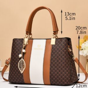 ⁦Fashionable Geometric Pattern Color Blocking Handbag With Pendant⁩ - الصورة ⁦6⁩