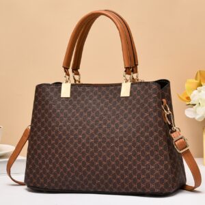 ⁦Fashionable Geometric Pattern Color Blocking Handbag With Pendant⁩ - الصورة ⁦2⁩