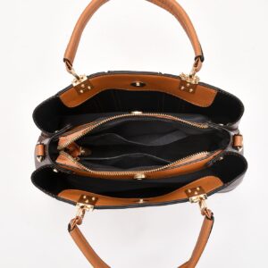 ⁦Fashionable Geometric Pattern Color Blocking Handbag With Pendant⁩ - الصورة ⁦4⁩