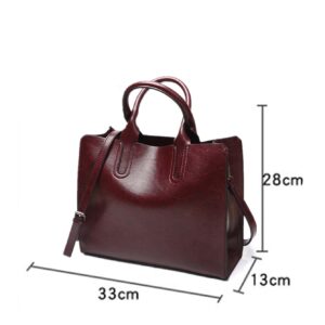 ⁦Ladies PU Retro Handbag Casual Large Messenger Bag⁩ - الصورة ⁦5⁩