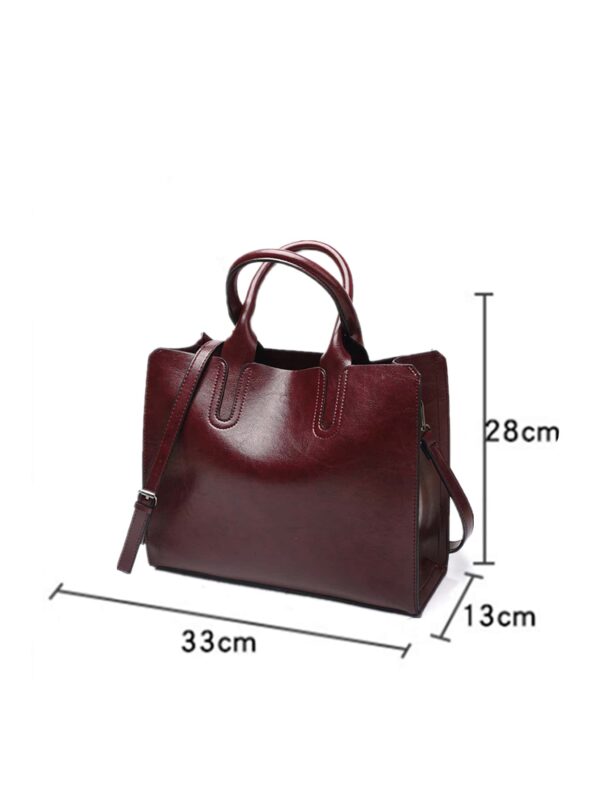 ⁦Ladies PU Retro Handbag Casual Large Messenger Bag⁩ - الصورة ⁦5⁩