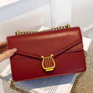 ⁦Minimalist Flap Chain Square Bag Solid Color Fashion Style⁩ - الصورة ⁦6⁩