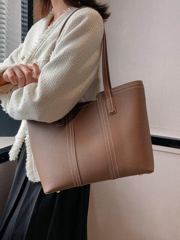 ⁦Minimalist Shoulder Tote Bag, Mothers Day Gift For Mom⁩ - الصورة ⁦2⁩