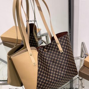 ⁦New Fashion Color Block Tote Bag - Shoulder Bag - Handbag In Multiple Colors For Womens Shopping⁩ - الصورة ⁦5⁩
