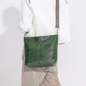 ⁦Vintage Large Capacity Wide Shoulder Strap Crossbody Bag⁩ - الصورة ⁦5⁩