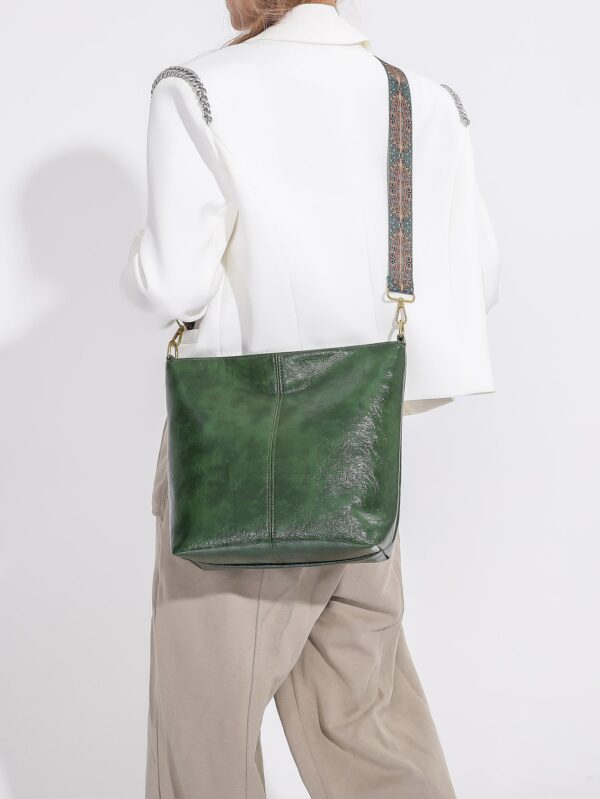 ⁦Vintage Large Capacity Wide Shoulder Strap Crossbody Bag⁩ - الصورة ⁦5⁩