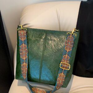 ⁦Vintage Large Capacity Wide Shoulder Strap Crossbody Bag⁩ - الصورة ⁦8⁩