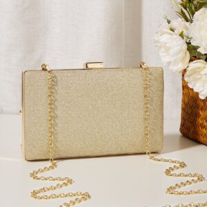 ⁦Womens Glitter Chain Evening Bag, Elegant Clutch Bag For Party, Shoulder Bag With Pearl Flower⁩ - الصورة ⁦2⁩
