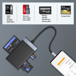 ⁦ORICO Type-C Professional Memory Card Reader Multi Lector Adapter  SD SDHC SDXC MMC TF CF MS⁩ - الصورة ⁦2⁩